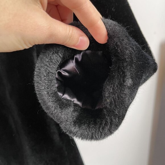 VTG Borgazia Black & Brown Faux Fur Womens Coat Sz XL - Picture 6 of 6